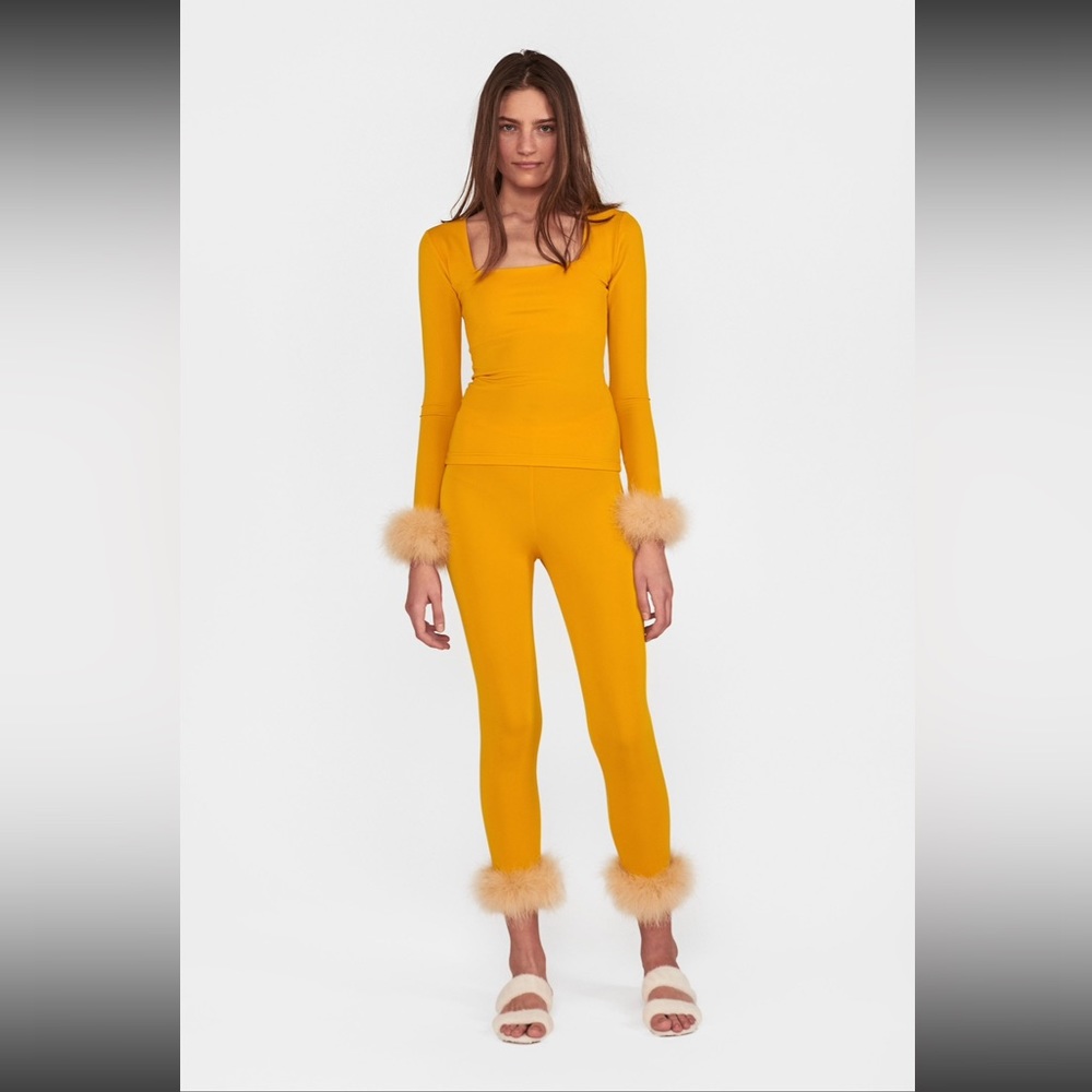 Sleeper Feather Trim Pant Set